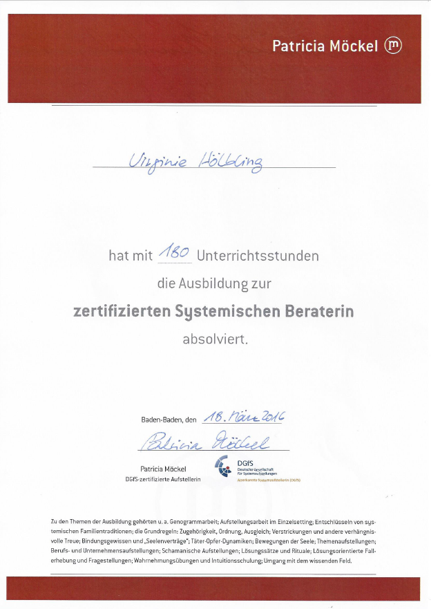 Diplom systemische Beratung